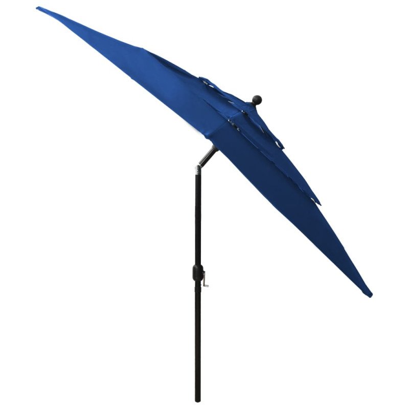 vidaXL 3-stupňový slnečník s hliníkovou tyčou azúrová 2,5x2,5 m