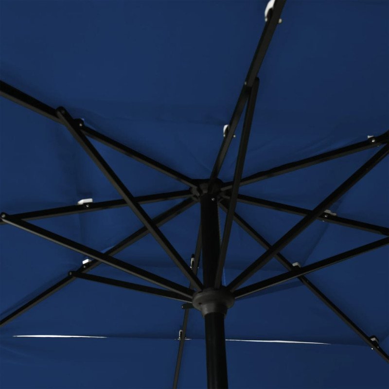 vidaXL 3-stupňový slnečník s hliníkovou tyčou azúrová 2,5x2,5 m