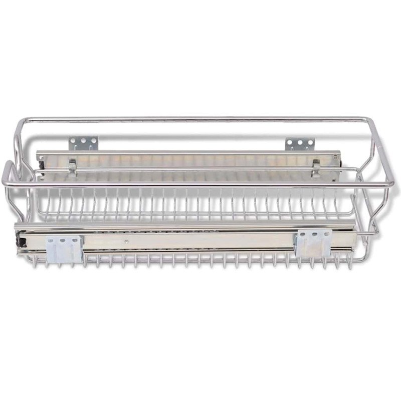 vidaXL Vysúvacie drôtené košíky, 2 ks, strieborné, 300 mm