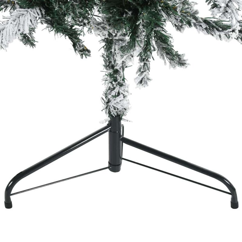 vidaXL Úzky zasnežený umelý vianočný polovičný stromček 180 cm