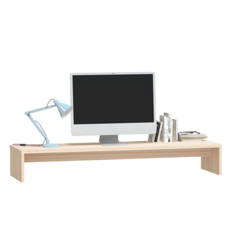vidaXL Stojan na monitor 100x27x15 cm masívna borovica