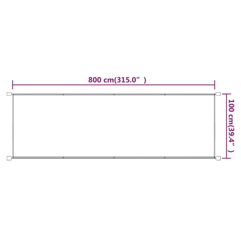 vidaXL Vertikálna markíza sivohnedá 100x800 cm oxfordská látka