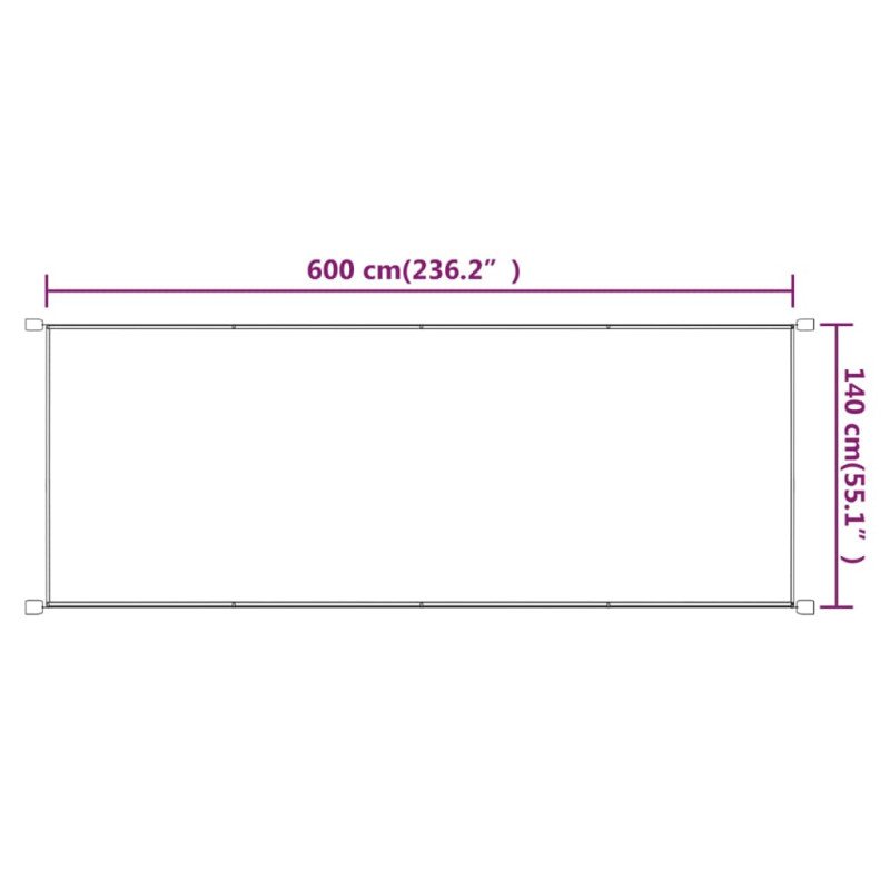 vidaXL Vertikálna markíza sivohnedá 140x600 cm oxfordská látka