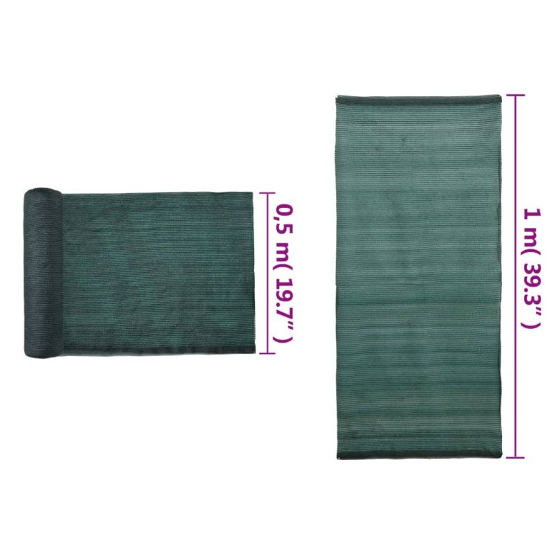 vidaXL Tieniaca sieť HDPE 1x10 m zelená