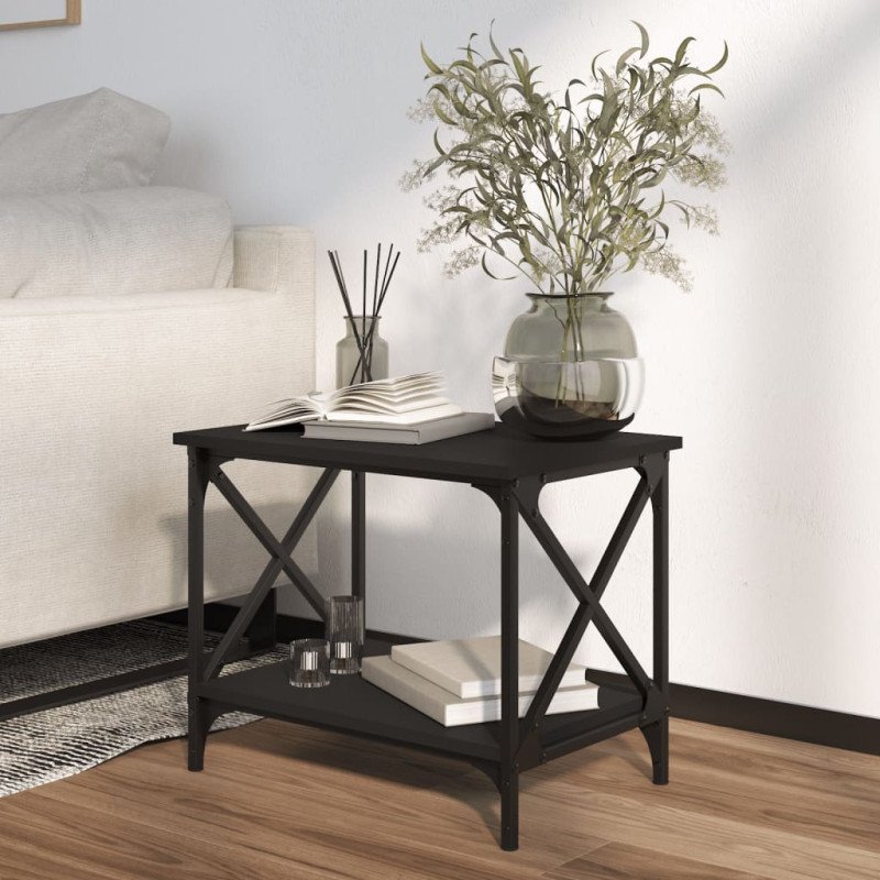 vidaXL Bočný stolík čierny 55x38x45 cm spracované drevo