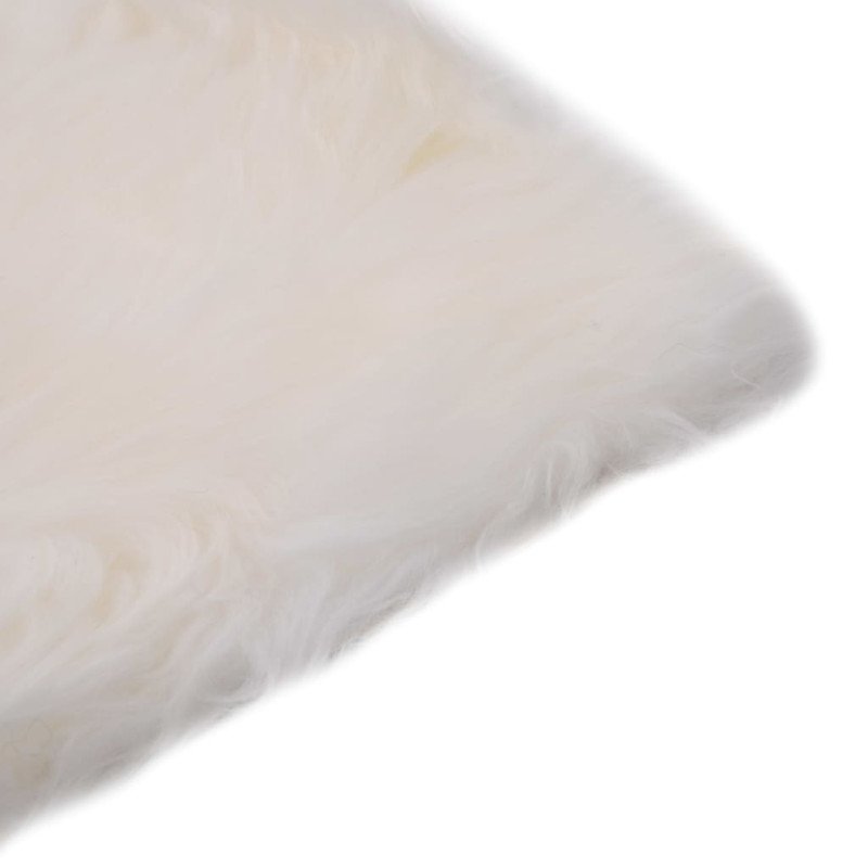 vidaXL Podsedáky na stoličky 2 ks biele 40 x 40 cm pravá ovčia kožušina