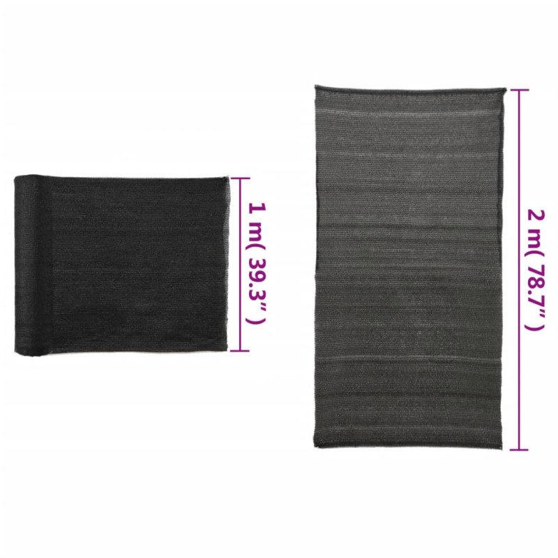 vidaXL Tieniaca sieť HDPE 2x10 m čierna