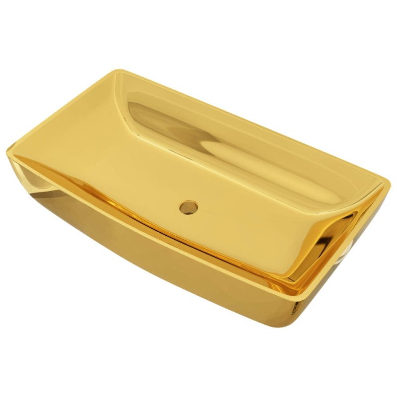 vidaXL Umývadlo 71x38x13,5 cm keramické zlaté