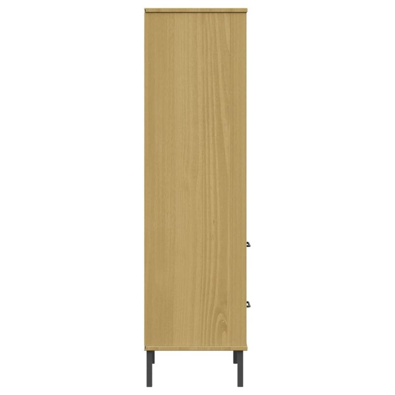 vidaXL Knižnica s 2 zásuvkami hnedá 60x35x128,5 cm masívne drevo OSLO
