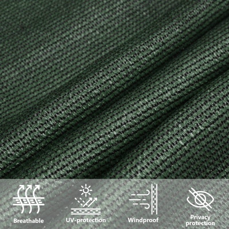 vidaXL Tieniaca plachta 160 g/m² tmavozelená 4,5x4,5x4,5 m HDPE