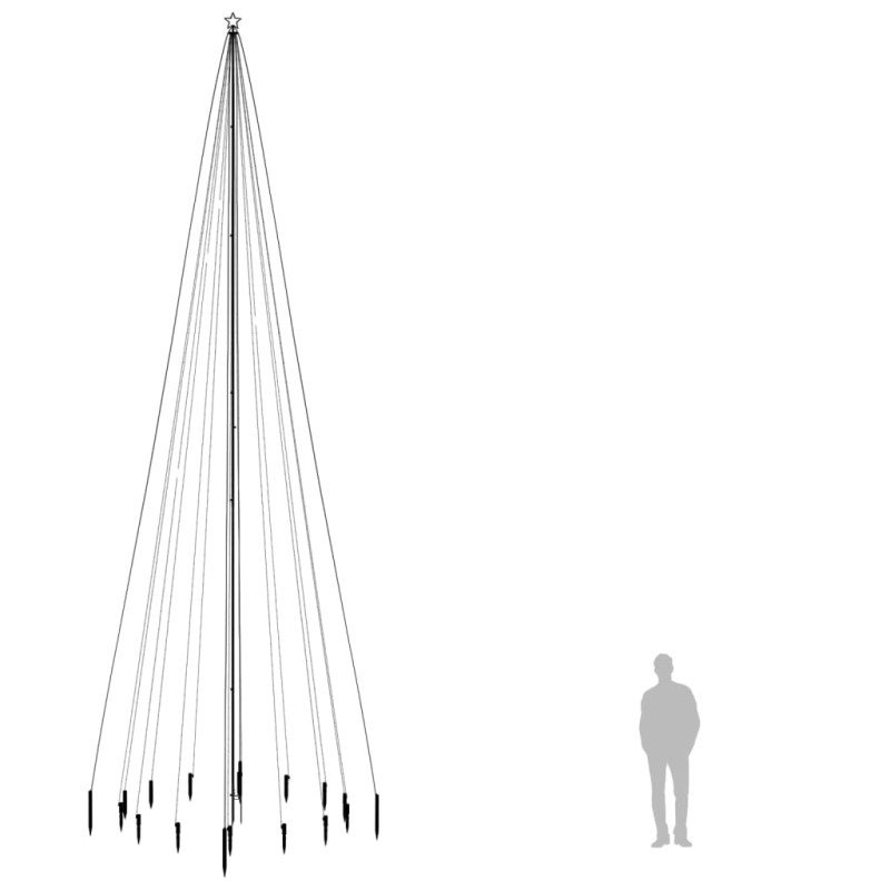 vidaXL Vianočný stromček s hrotom 1134 studených bielych LED 800 cm