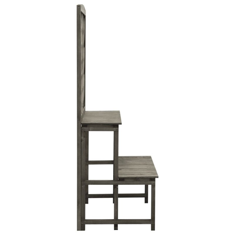vidaXL Podstavec na kvetináč s mriežkou sivý 70x42x120 cm jedľový masív