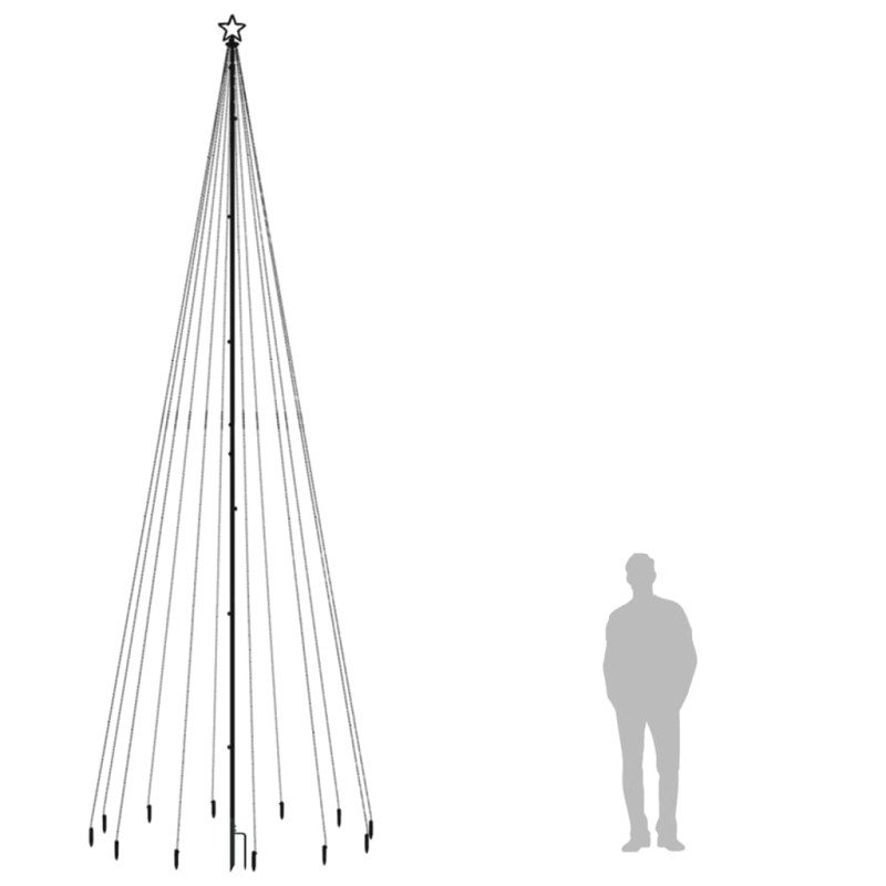 vidaXL Vianočný stromček s hrotom 732 modrých LED 500 cm