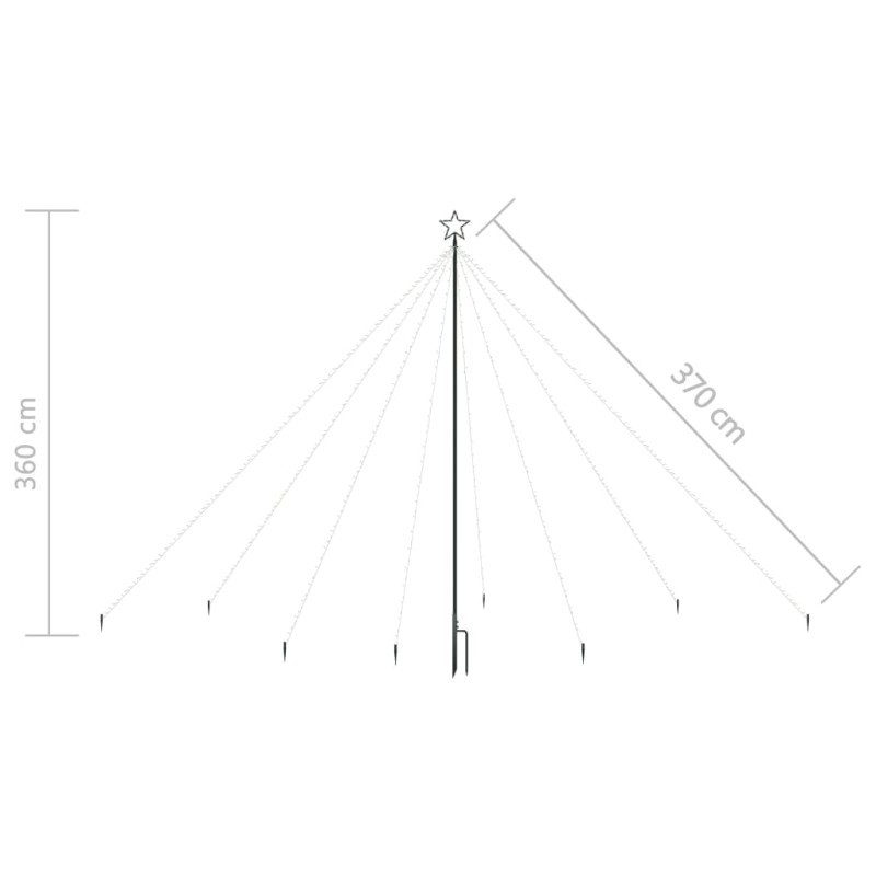 vidaXL Svetlá na vianočný stromček interiér exteriér 576LED farebné 3,6m