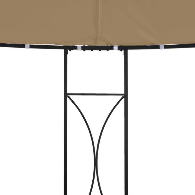 vidaXL Altánok 300x290 cm, sivohnedý, okrúhly