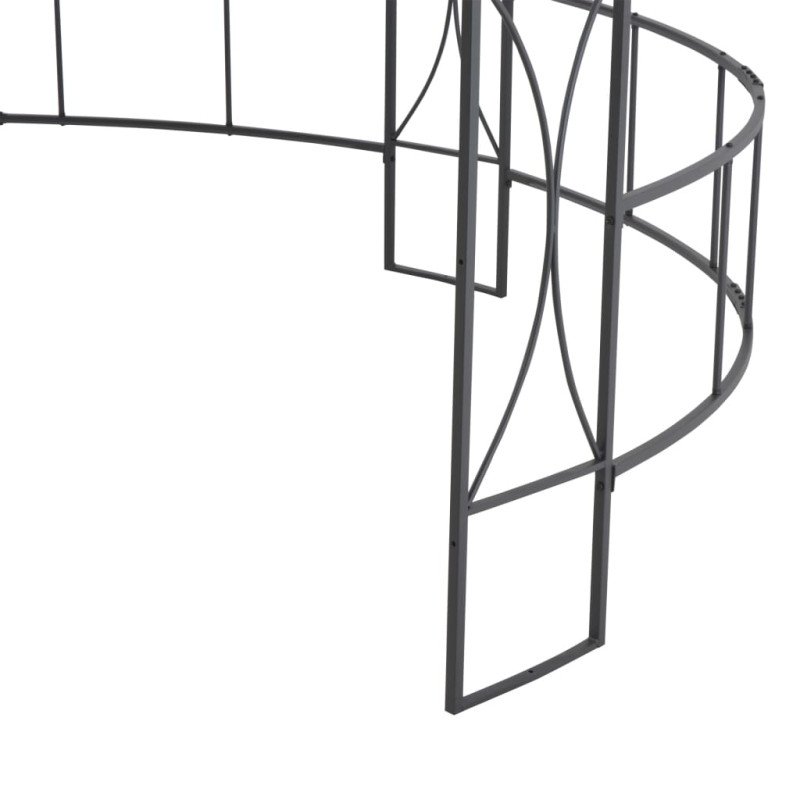 vidaXL Altánok 300x290 cm, sivohnedý, okrúhly