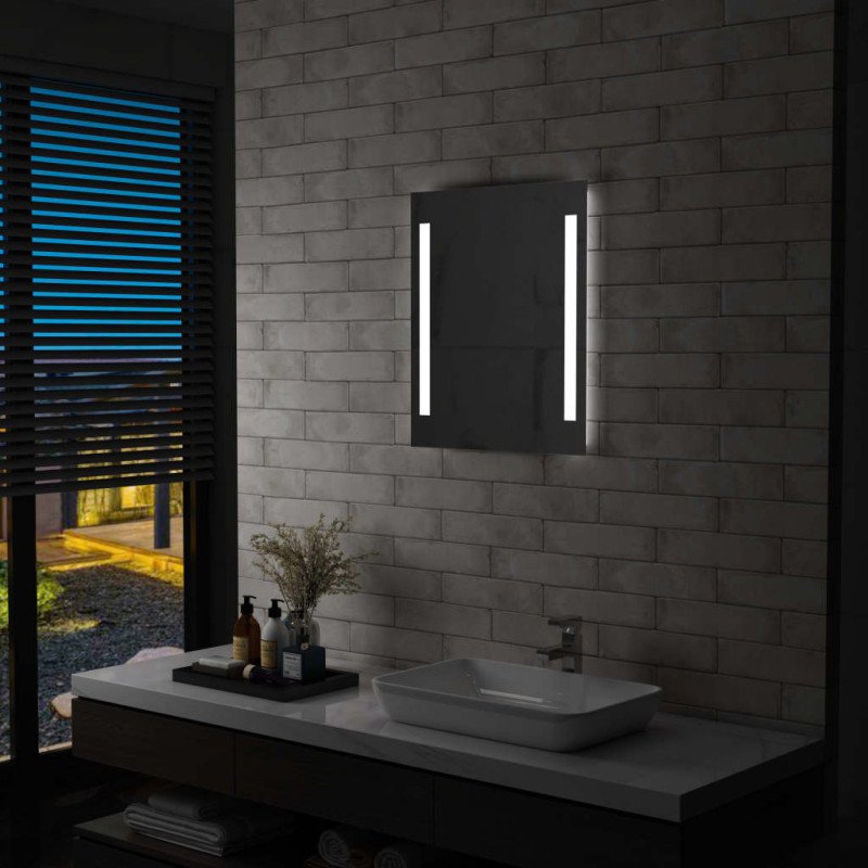 vidaXL Kúpeľňové nástenné zrkadlo s LED osvetlením 50x60 cm