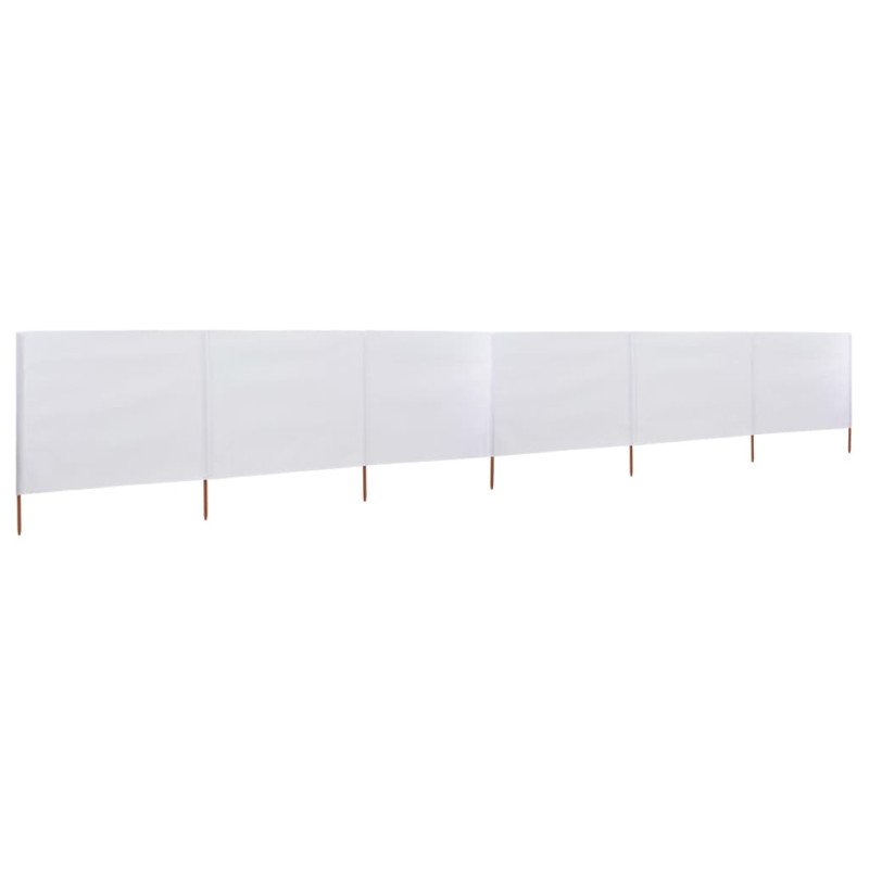vidaXL 6-panelová zábrana proti vetru látková 600x120 cm piesková a biela 