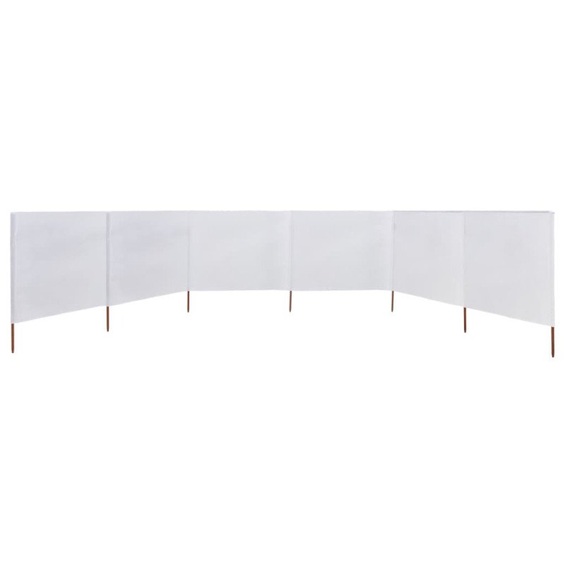 vidaXL 6-panelová zábrana proti vetru látková 600x120 cm piesková a biela 