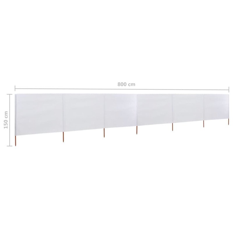 vidaXL 6-panelová zábrana proti vetru látková 600x120 cm piesková a biela 