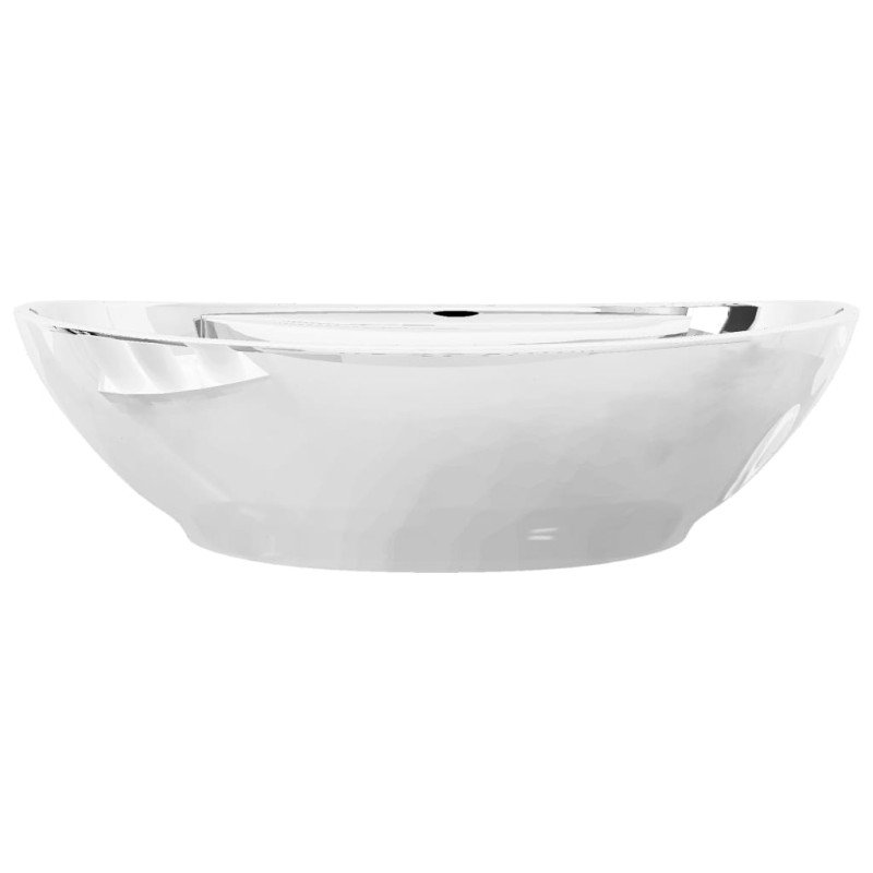 vidaXL Umývadlo s prepadom 58,5x39x21 cm keramické strieborné