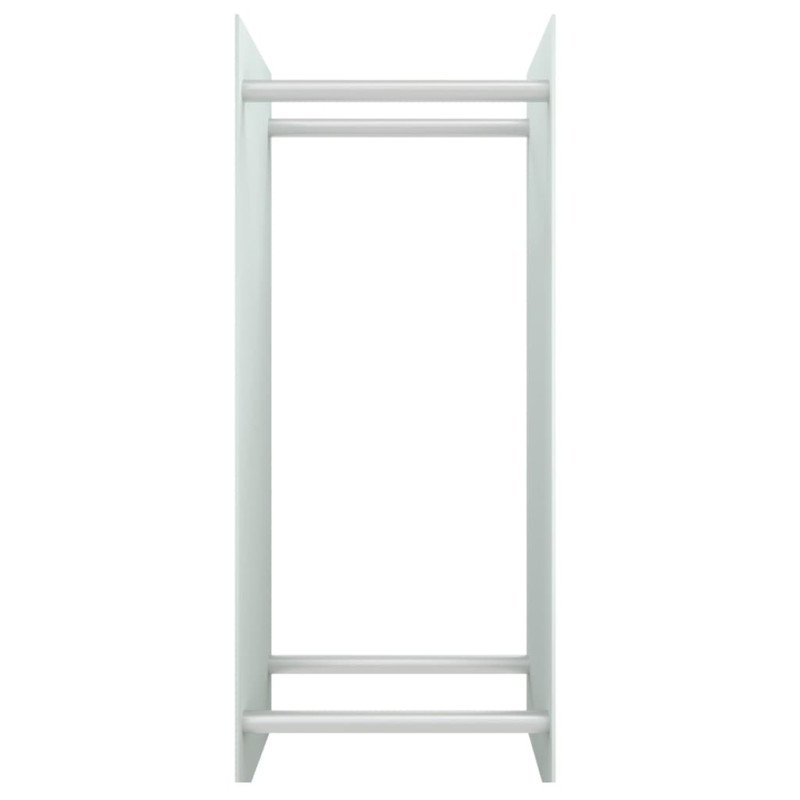 vidaXL Stojan na palivové drevo biely 40x35x100 cm tvrdené sklo