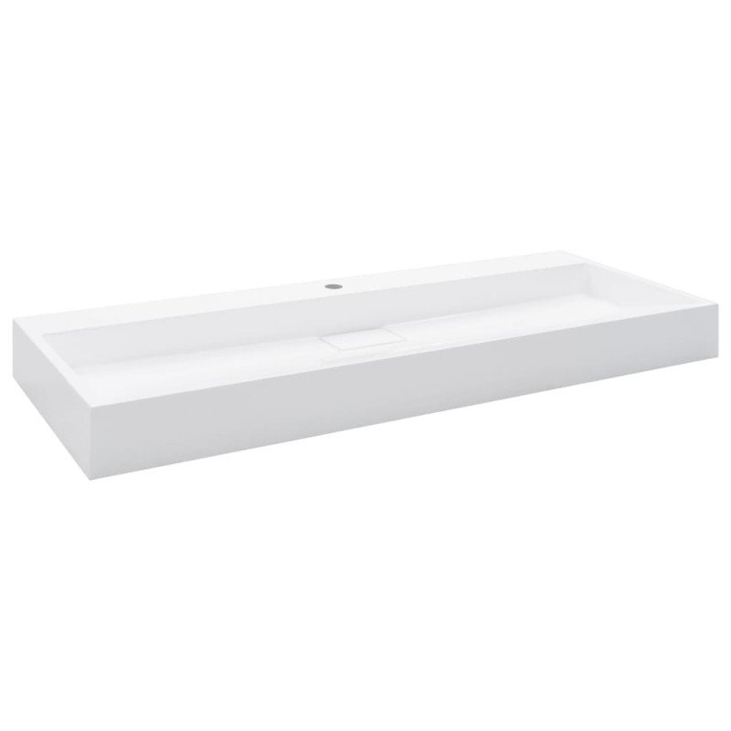 vidaXL Umývadlo z minerálneho/mramoroveho odliatku 120x46x11 cm biele