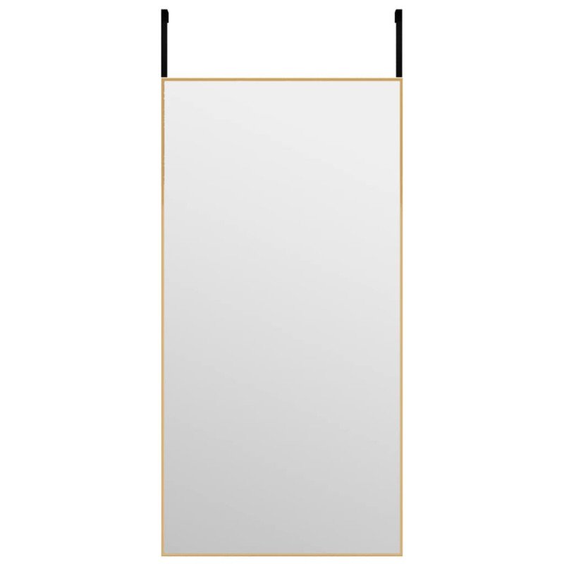 vidaXL Zrkadlo na dvere zlaté 40x80 cm sklo a hliník