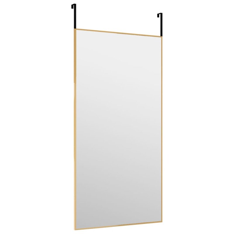 vidaXL Zrkadlo na dvere zlaté 40x80 cm sklo a hliník