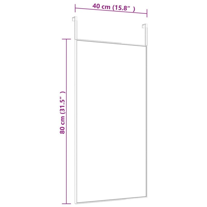 vidaXL Zrkadlo na dvere zlaté 40x80 cm sklo a hliník