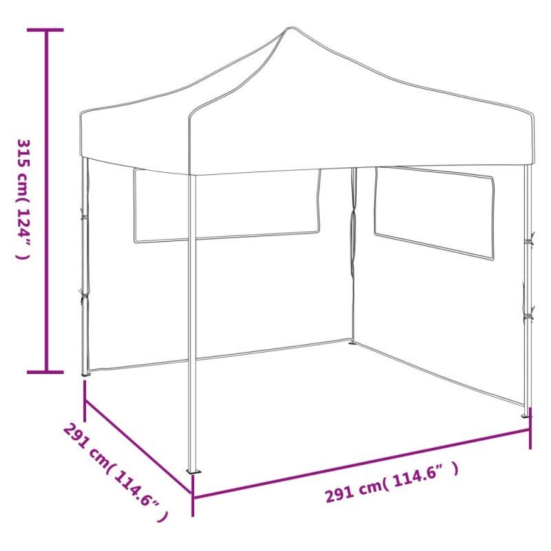 vidaXL Skladací stan s 2 stenami 3x3 m modrý