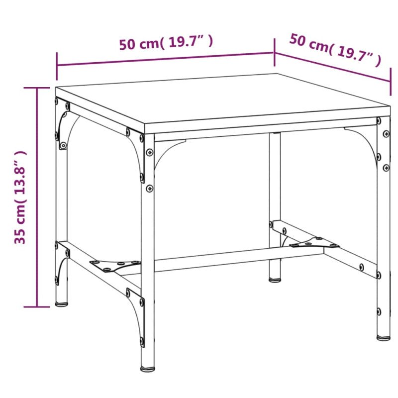 vidaXL Konferenčný stolík dymový dub 50x50x35 cm spracované drevo