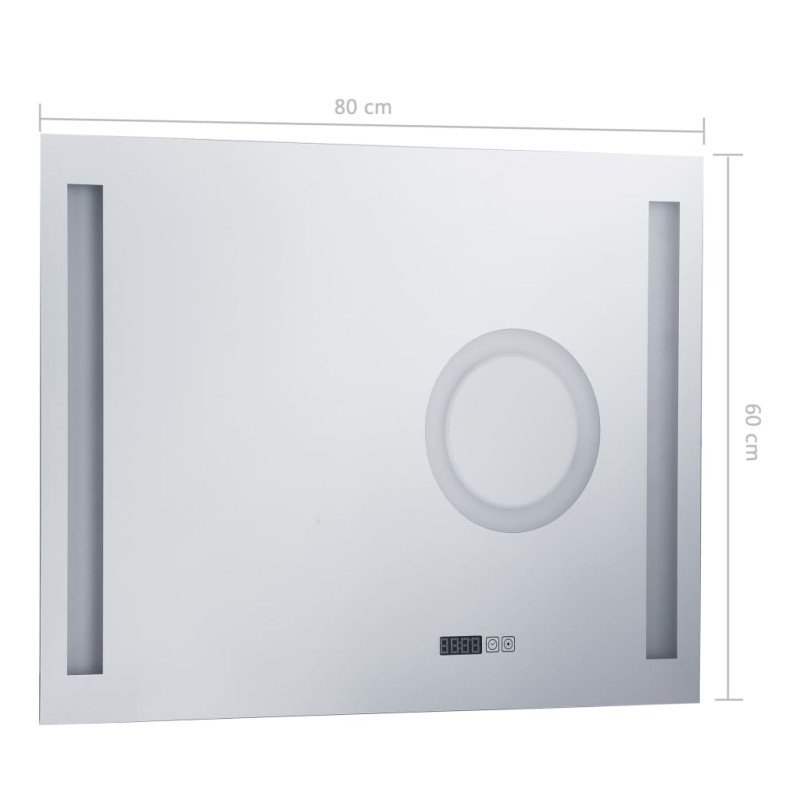 vidaXL Kúpeľňové nástenné zrkadlo s LED a dotykovým senzorom 80x60 cm