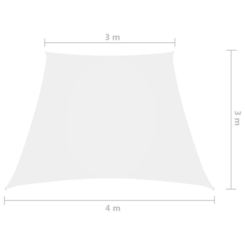 vidaXL Tieniaca plachta, oxford, lichobežníková 3/4x3 m, biela