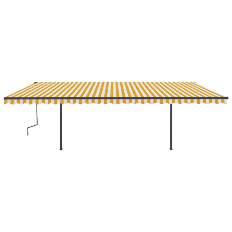 vidaXL Automatická markíza, LED a senzor vetra 6x3 m, žltá/biela