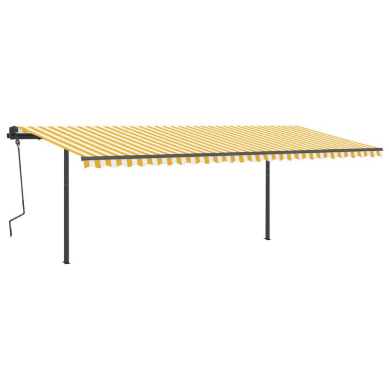 vidaXL Automatická markíza, LED a senzor vetra 6x3 m, žltá/biela