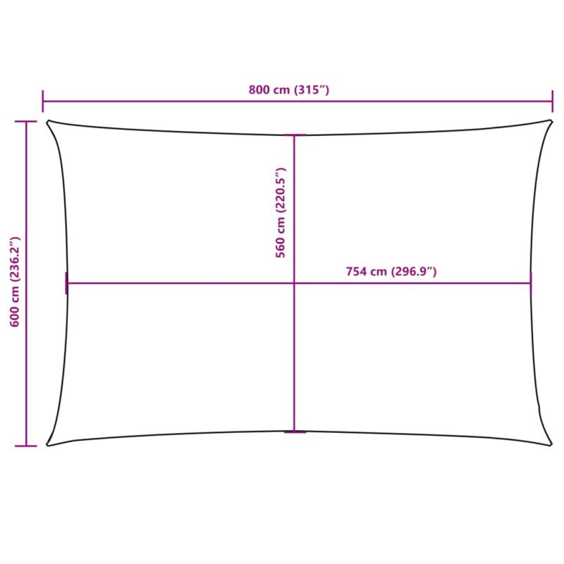 vidaXL Tieniaca plachta, oxford, obdĺžniková 6x8 m, antracitová