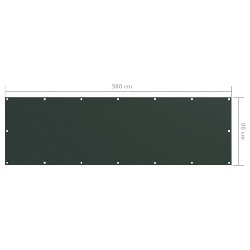 vidaXL Balkónová markíza, tmavozelená 90x300 cm, oxfordská látka