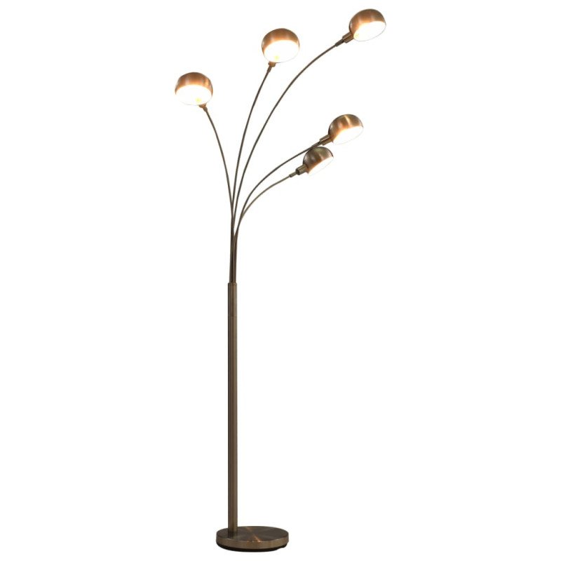 vidaXL Stojanová lampa strieborná 200 cm 5 x E14 