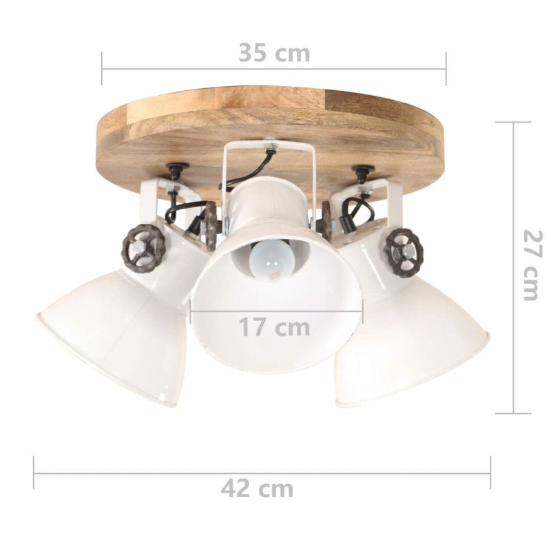 vidaXL Industriálna stropná lampa 25 W, biela 42x27 cm E27