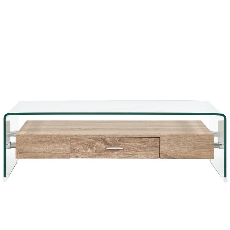 vidaXL Konferenčný stolík priehľadný 98x45x31 cm tvrdené sklo