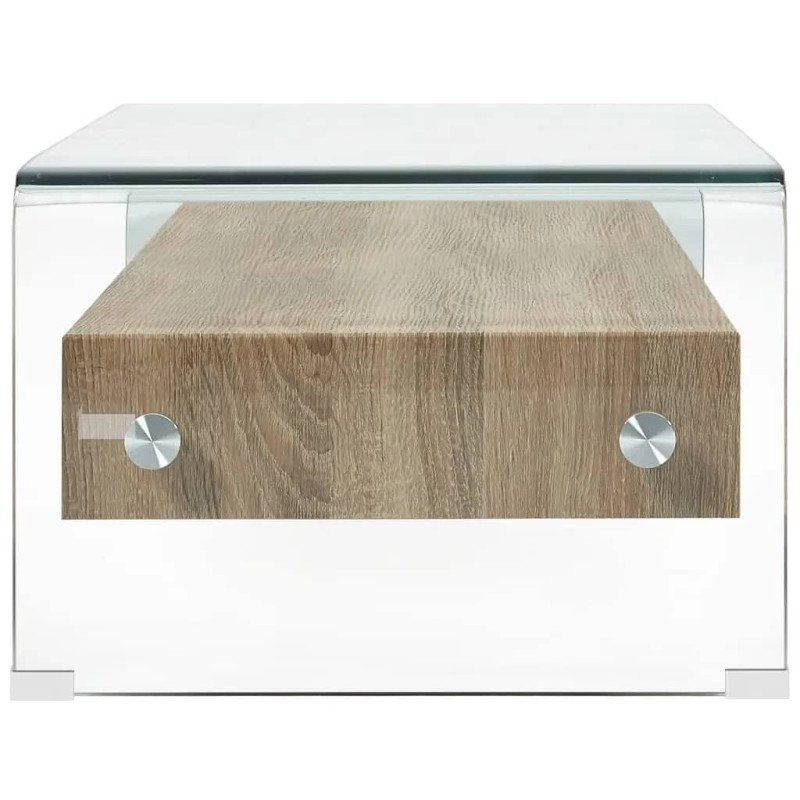 vidaXL Konferenčný stolík priehľadný 98x45x31 cm tvrdené sklo