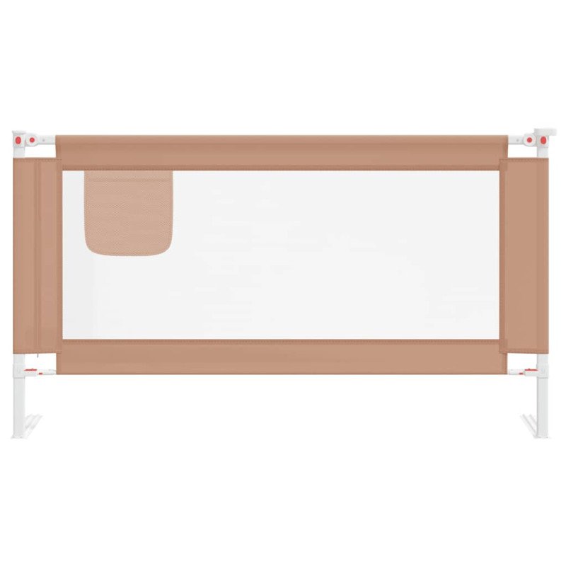 vidaXL Zábrana na detskú posteľ sivohnedá 150x25 cm látka