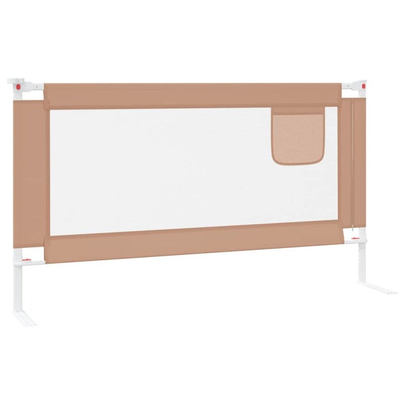 vidaXL Zábrana na detskú posteľ sivohnedá 150x25 cm látka