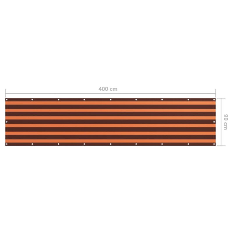vidaXL Balkónová markíza, oranžová a hnedá 90x400 cm, oxfordská látka