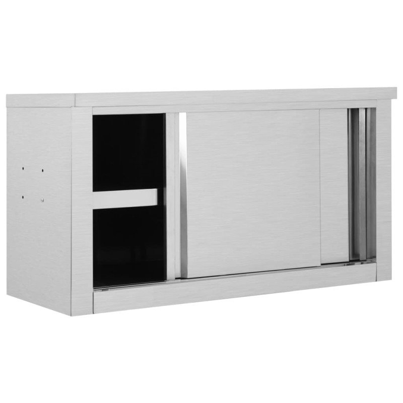 vidaXL Kuchynská nástenná skrinka s posuvnými dvierkami 90x40x50 cm nehrdzavejúca oceľ