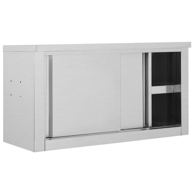 vidaXL Kuchynská nástenná skrinka s posuvnými dvierkami 90x40x50 cm nehrdzavejúca oceľ