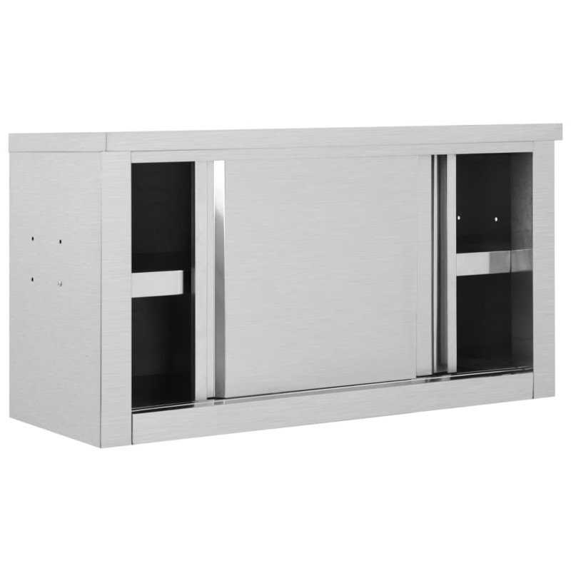 vidaXL Kuchynská nástenná skrinka s posuvnými dvierkami 90x40x50 cm nehrdzavejúca oceľ