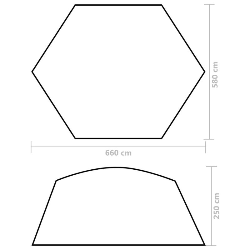 vidaXL Stan na bazén, látka 660x580x250 cm, sivý