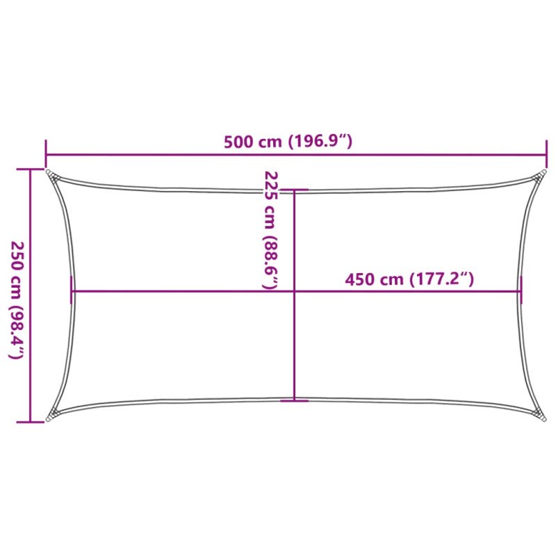 vidaXL Tieniaca plachta 160 g/m², biela 2,5x5 m, HDPE